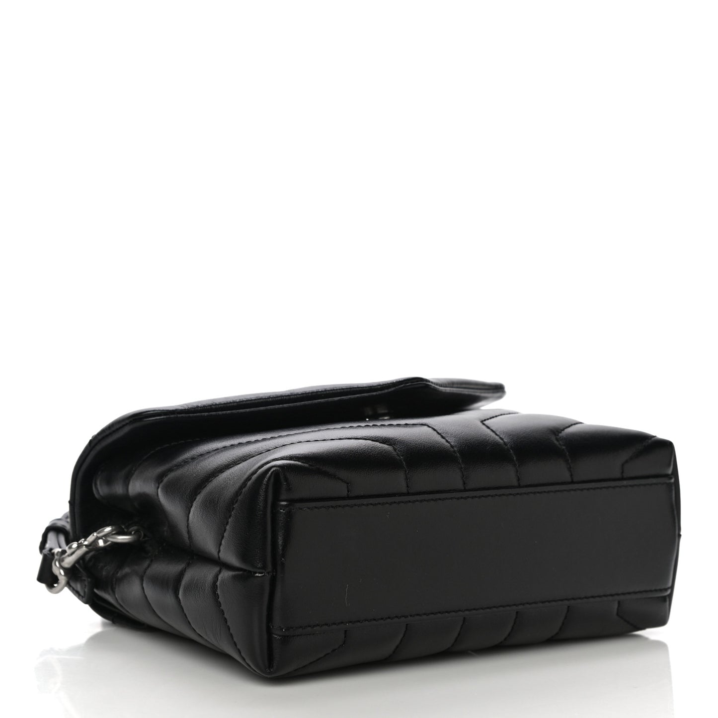Calfskin Y Quilted Monogram Toy Loulou Crossbody Bag Black