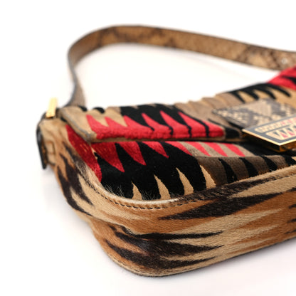 Fendi Velvet Calf Hair Snakeskin Baguette Multicolor 8 of 10