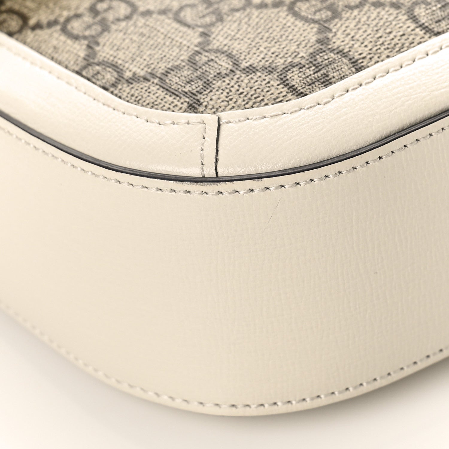 Gucci GG Supreme Monogram Web Mini Horsebit 1955 Shoulder Bag Beige Mystic White 8 of 10