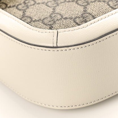 Gucci GG Supreme Monogram Web Mini Horsebit 1955 Shoulder Bag Beige Mystic White 8 of 10
