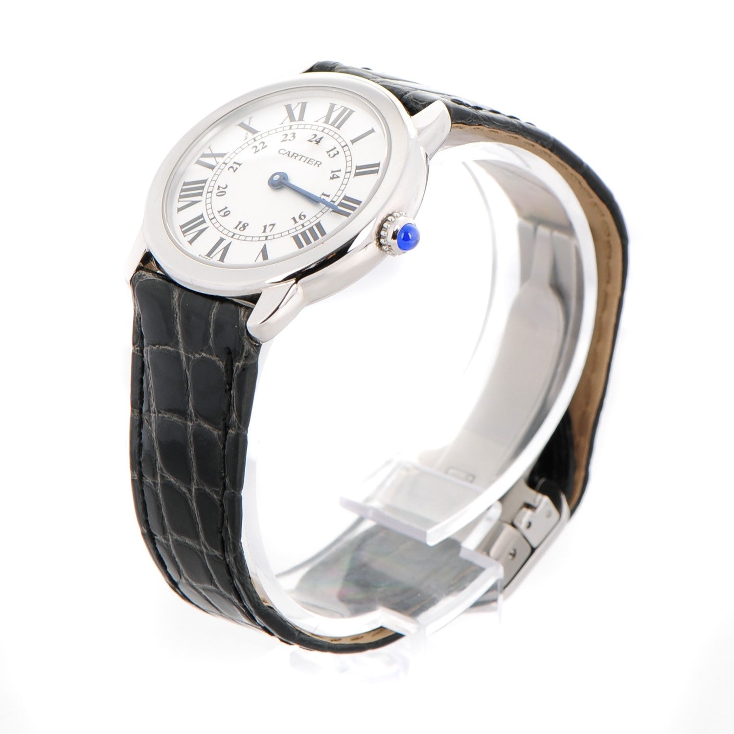 Cartier Stainless Steel Alligator 29mm Ronde Solo Quartz Watch 3 of 9