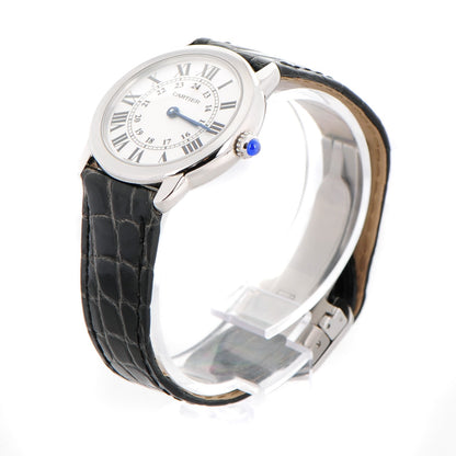 Cartier Stainless Steel Alligator 29mm Ronde Solo Quartz Watch 3 of 9