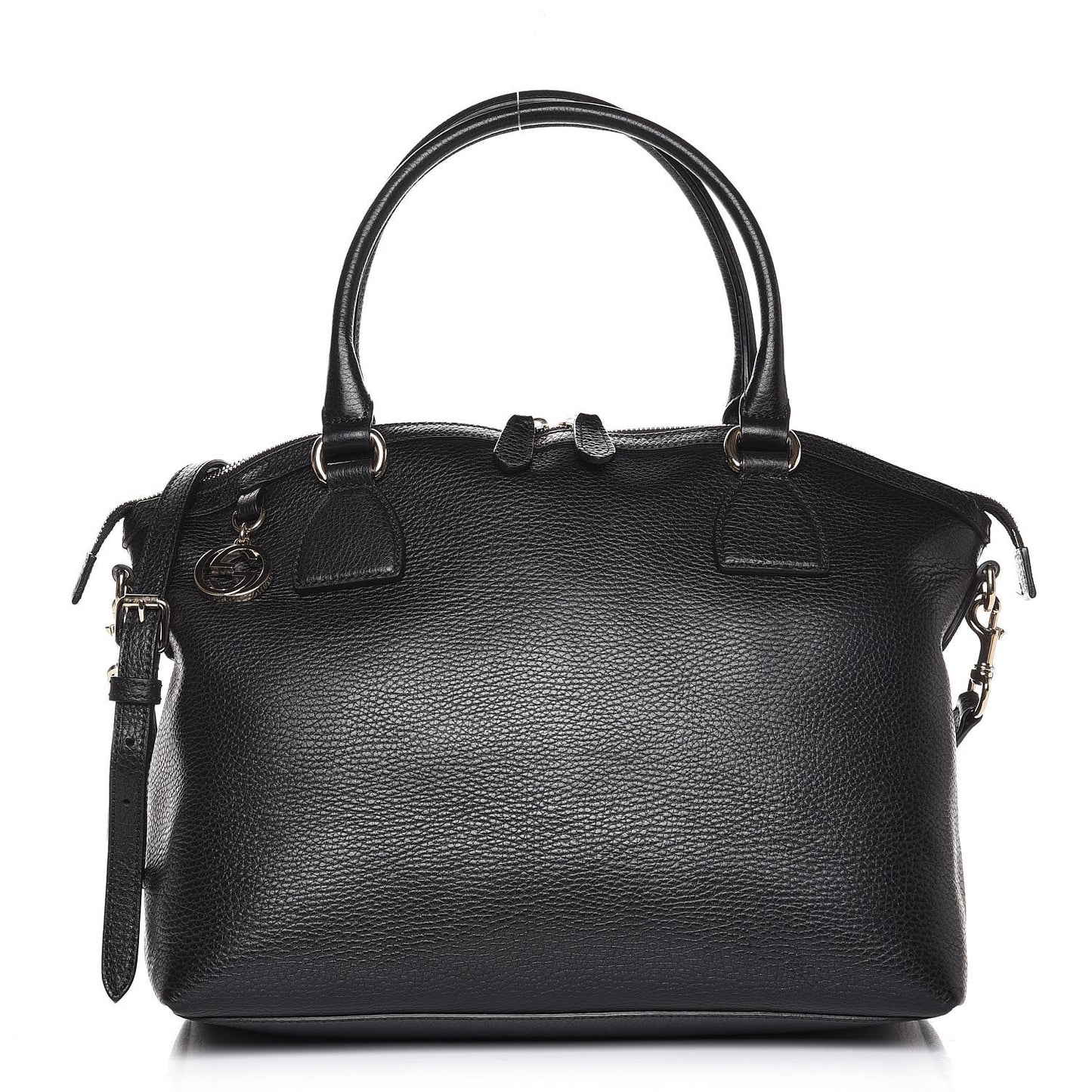 Dollar Calfskin GG Charm Dome Satchel Black