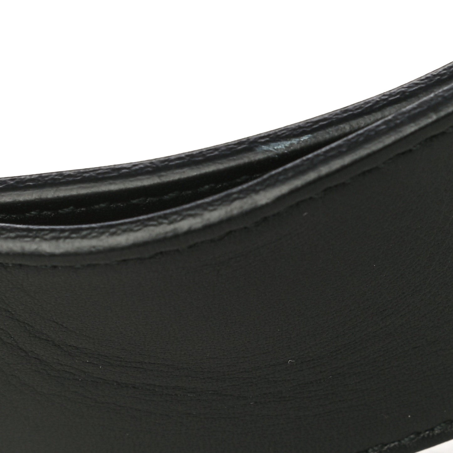 Moon Calfskin Pearl Double G 40mm Belt 80 32 Black Cream
