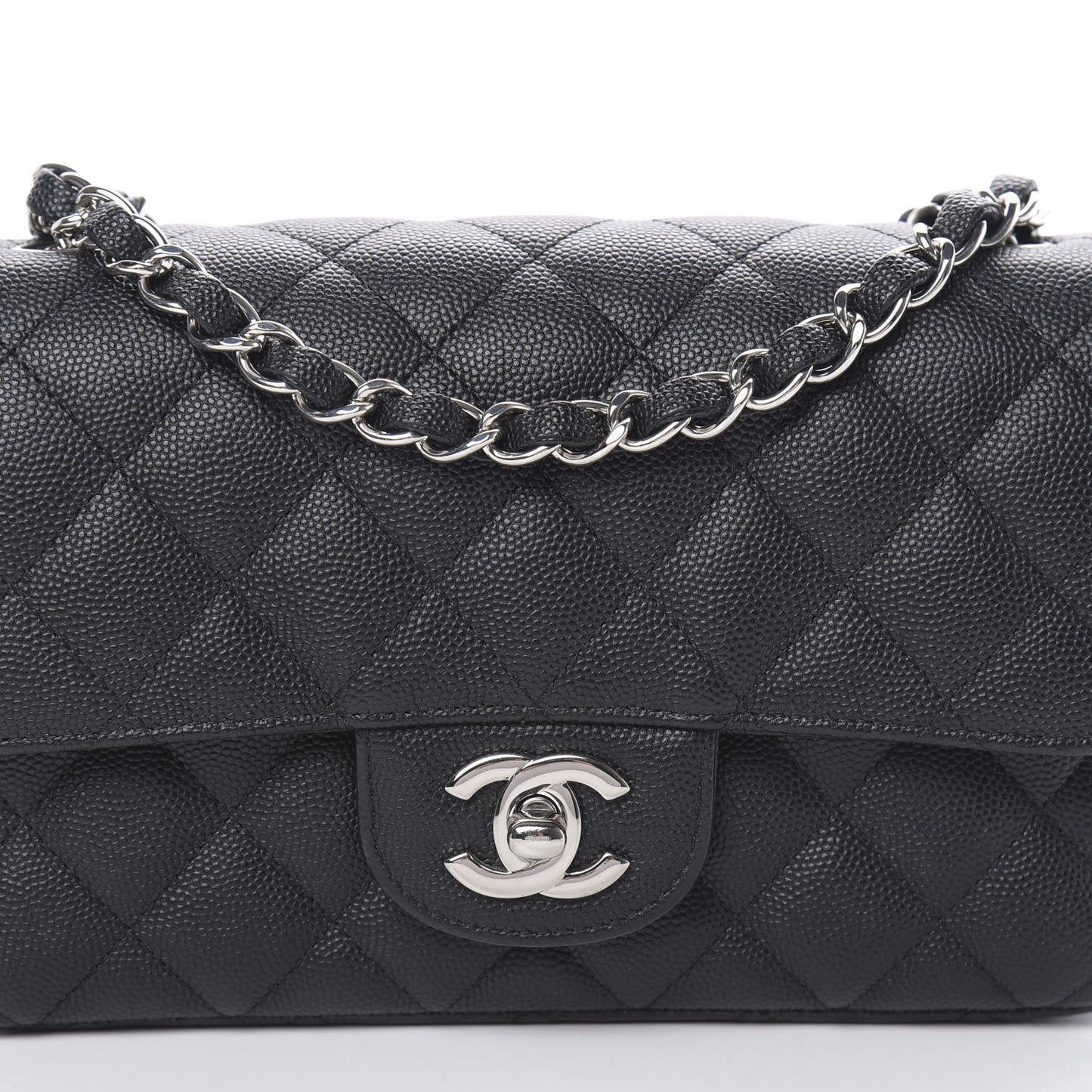Caviar Quilted Mini Rectangular Flap Black