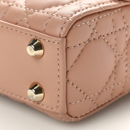 Christian Dior Lambskin Cannage Micro Lady Dior Rose Des Vents 10 of 10