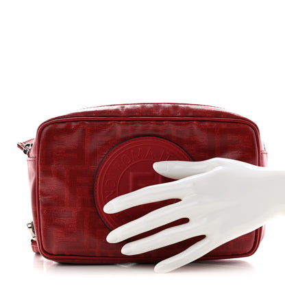 Fendi Glazed Fabric Vitello Century FF 1974 Stamp Camera Bag Rosso 2 of 7