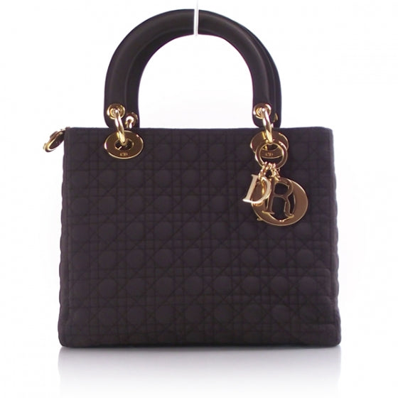 Canvas Cannage Medium Lady Dior Brown