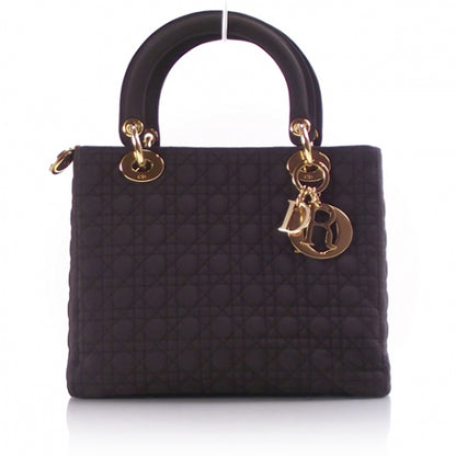 Christian Dior Canvas Cannage Medium Lady Dior Brown 1 of 9