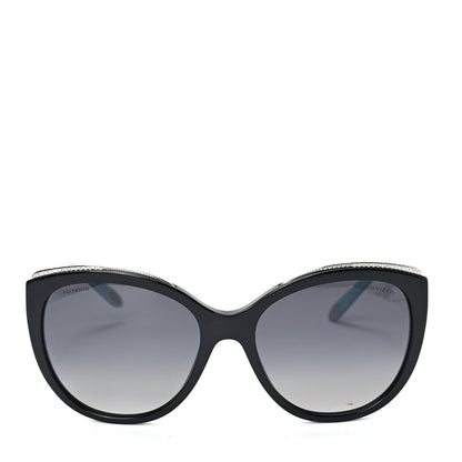 Tiffany Acetate Metal Cat Eye Sunglasses TF4134 Black Blue 2 of 7