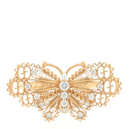 Gucci 18K Yellow Gold Diamond Butterfly Ring 53 6.25 1 of 4