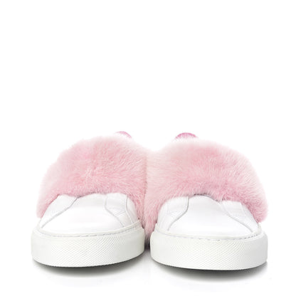 Givenchy Calfskin Mink Fur Womens Urban Street Sneakers 39 White Rose 2 of 11