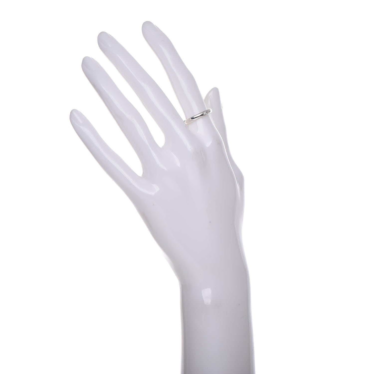 Tiffany Sterling Silver Diamond Elsa Peretti Band Ring 50 5.5 2 of 6
