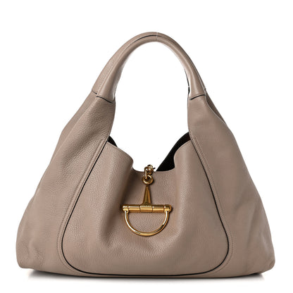 Gucci Grained Calfskin Softbit Maxi Shoulder Bag Taupe 1 of 10