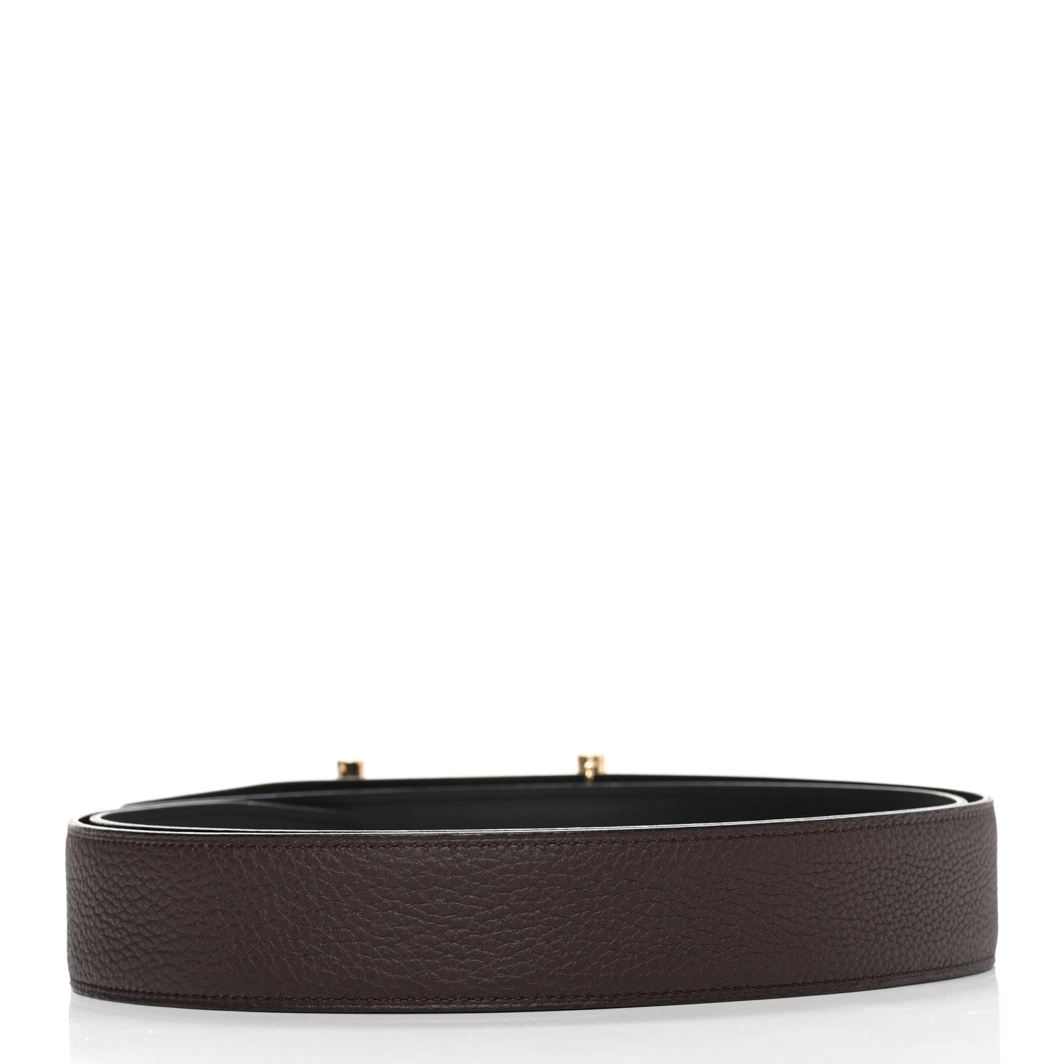 Hermes Togo Swift 32mm H d'Ancre Belt 115 46 Chocolate Black 2 of 6