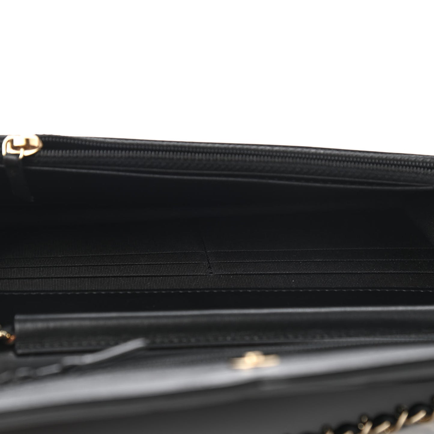 Caviar Quilted CC Filigree Wallet On Chain WOC Black