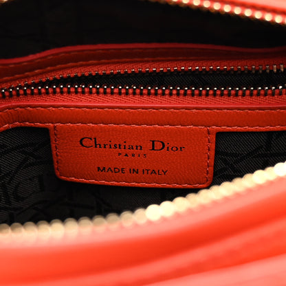 Christian Dior Lambskin Cannage Medium Lady Dior Orange 6 of 9