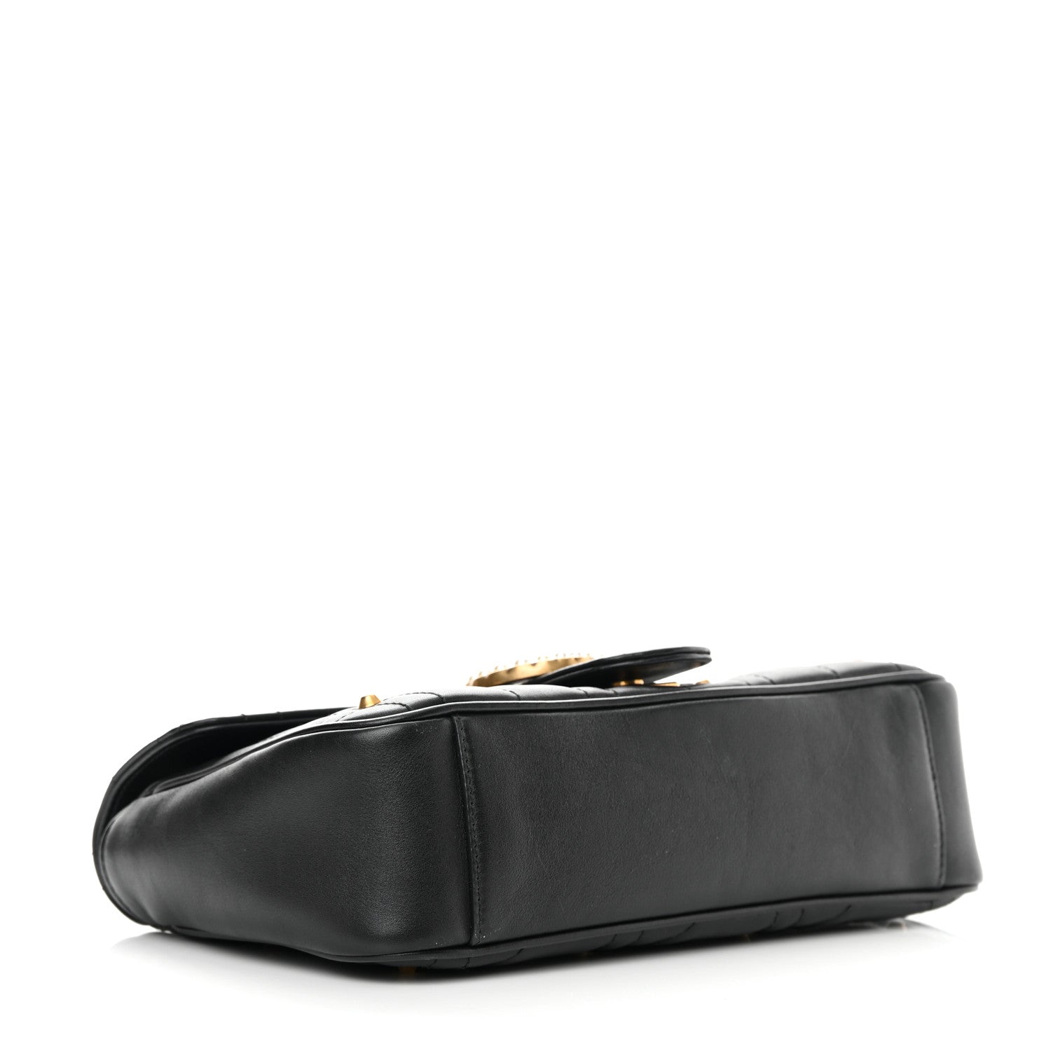 Gucci Calfskin Matelasse Studded Small Pearly GG Marmont Shoulder Bag Black 4 of 15