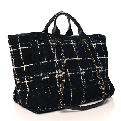Chanel Tweed Medium Deauville Tote Black White Multicolor 4 of 11