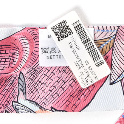 Hermes Silk Tree Of Song Twilly Bleu Pale Rose Blue Jean 3 of 4