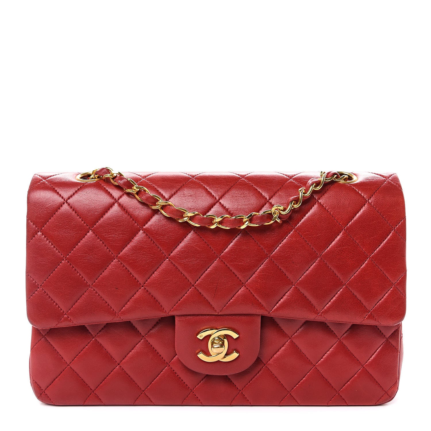 Chanel Lambskin Quilted Medium Double Flap Red 1 of 15