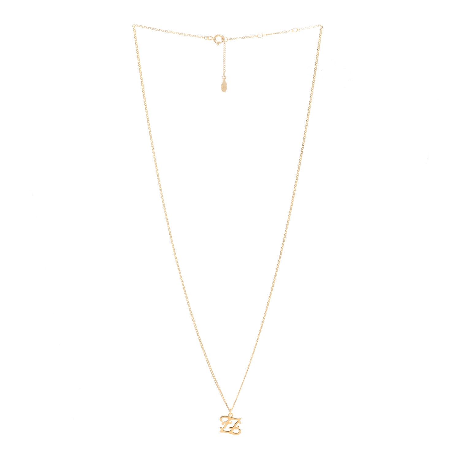 Fendi Metal Karligraphy Necklace Gold 3 of 7