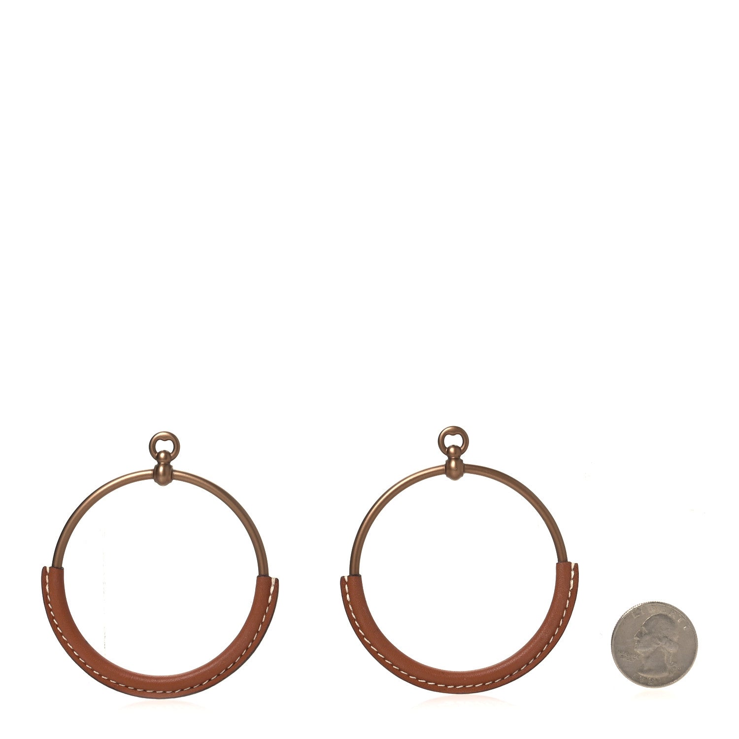 Hermes Barenia Loop Earrings GM Fauve 2 of 9