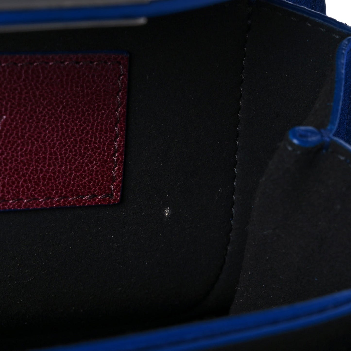 Goatskin Suede Small GV3 Shoulder Bag Aubergine Blue