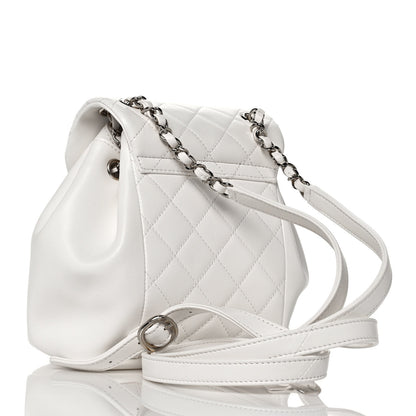 Chanel Lambskin Quilted Small Duma Drawstring Backpack White 3 of 13