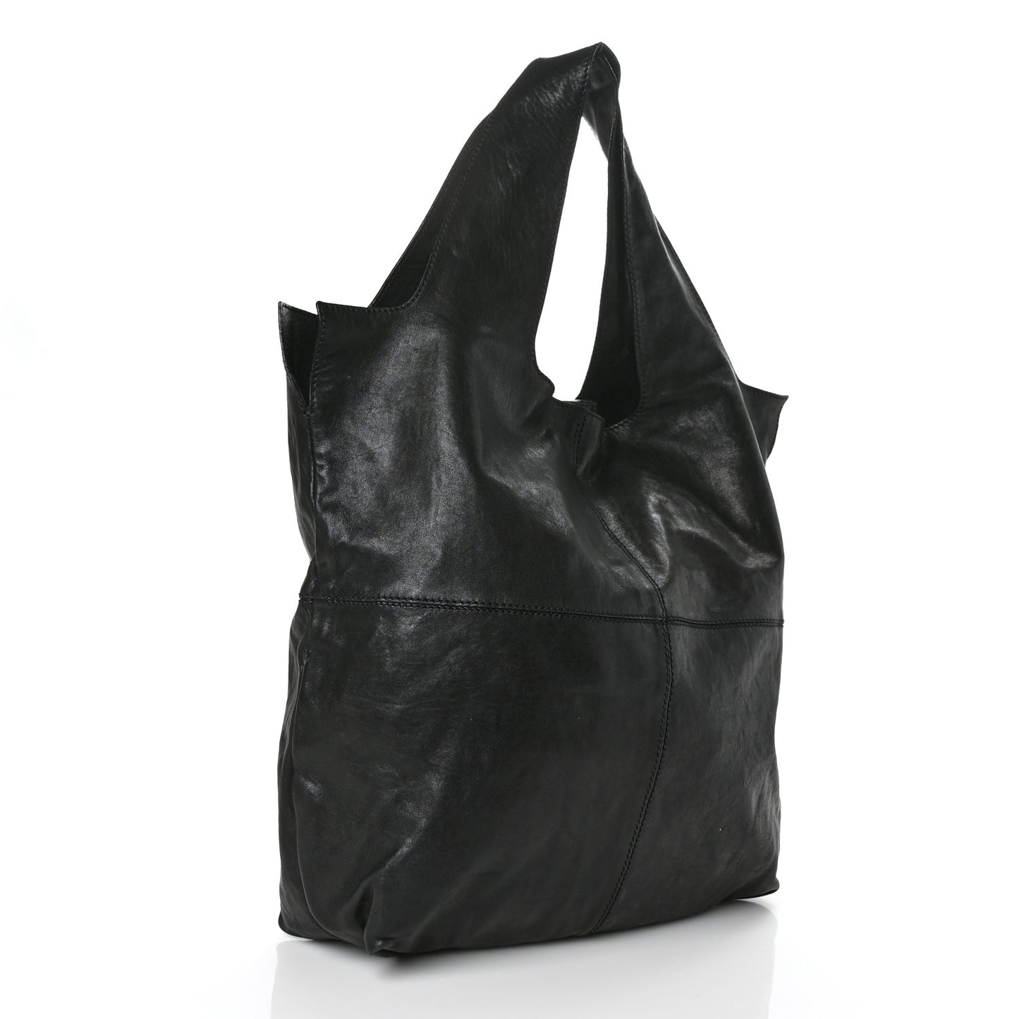 Lambskin George V Apron Bag Black