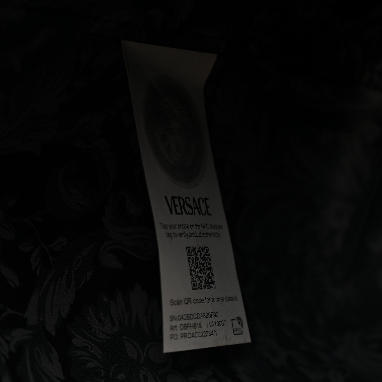 Versace Calfskin Virtus Tote Black 7 of 10