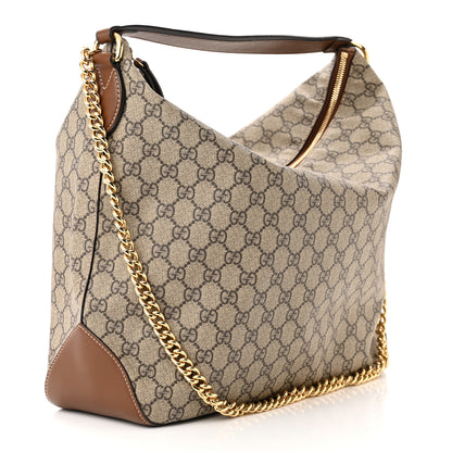 Gucci GG Supreme Monogram Large Linea A Hobo Light Brown 3 of 15