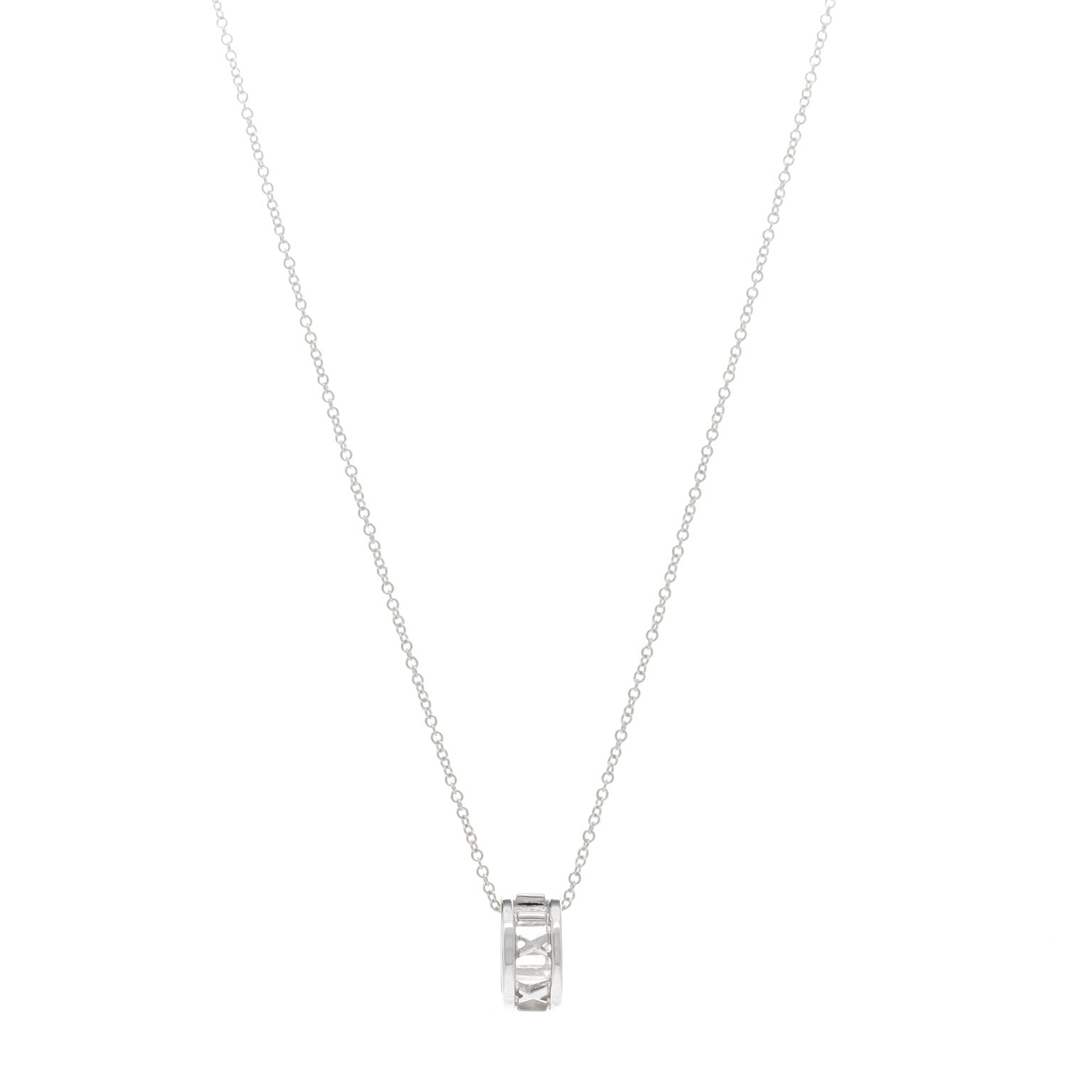 Tiffany Sterling Silver Atlas Open Pendant Necklace 1 of 4