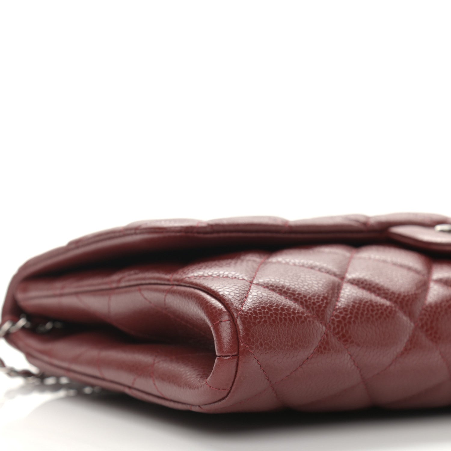 Chanel Caviar Quilted Clutch With Chain Flap Dark Red 8 of 9