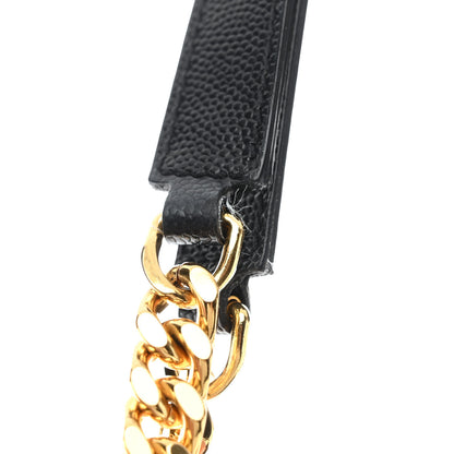Saint Laurent Grain De Poudre Matelasse Chevron Monogram Shopping Bag Black 13 of 13