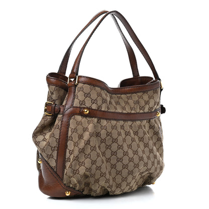 Gucci Monogram Medium Jockey Tote Dark Brown 3 of 14