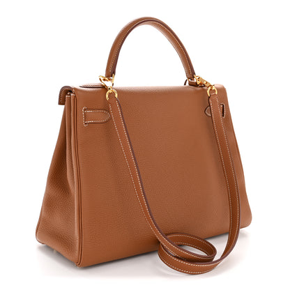 Hermes Togo Kelly Retourne 32 Gold 3 of 12