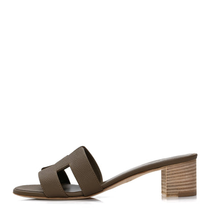 Hermes Epsom Oasis Sandals 37 Etoupe 1 of 9