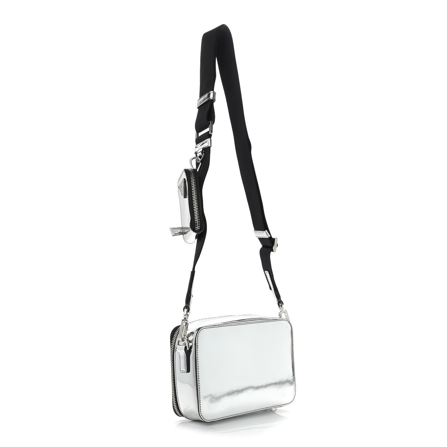 Spazzolato Small Brique Crossbody Bag Argento