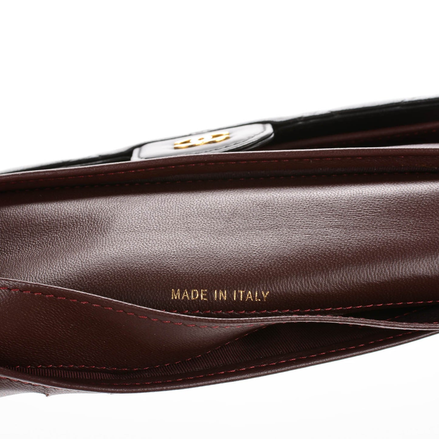 Lambskin Quilted Large Flap Wallet Black