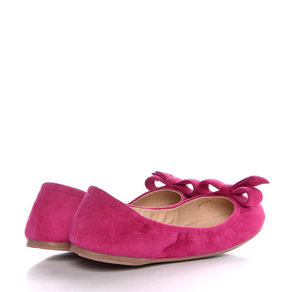 Prada Suede Bow Toe Ballerina Flats 39.5 Peonia 4 of 12