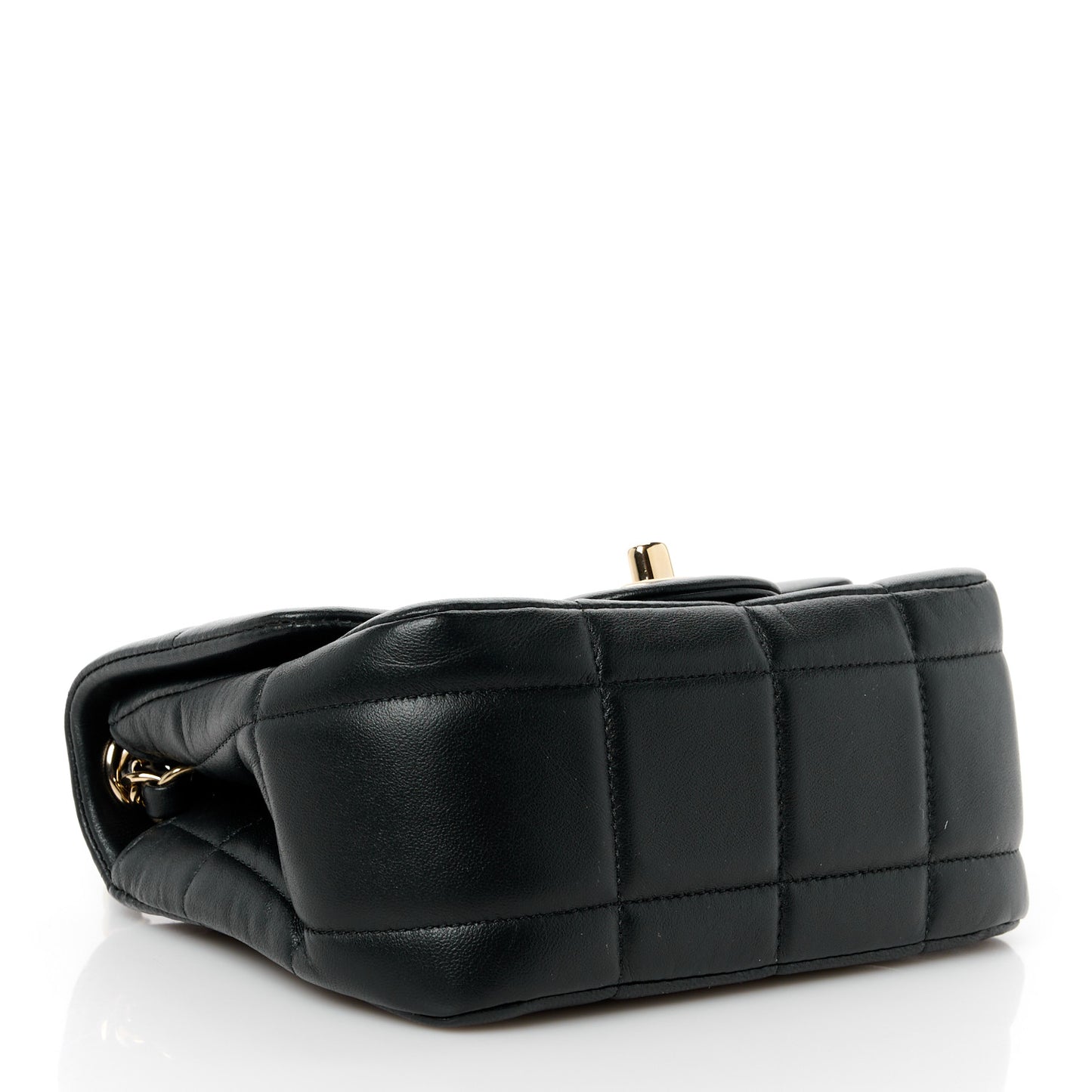 Lambskin Resin Crystal Square Quilted Mini Monacoco Flap Black