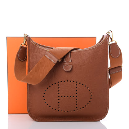 Hermes Taurillon Clemence Evelyne III PM Gold 9 of 9