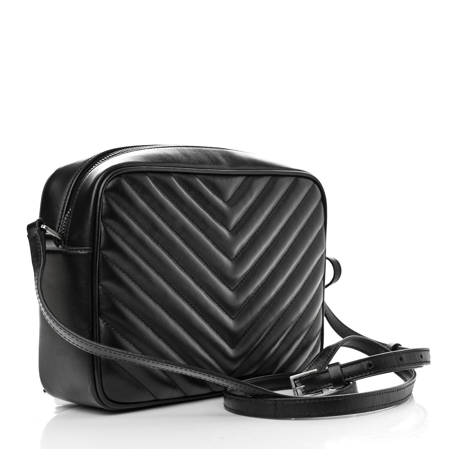 Saint Laurent Calfskin Matelasse Monogram Lou Camera Bag Black 3 of 10