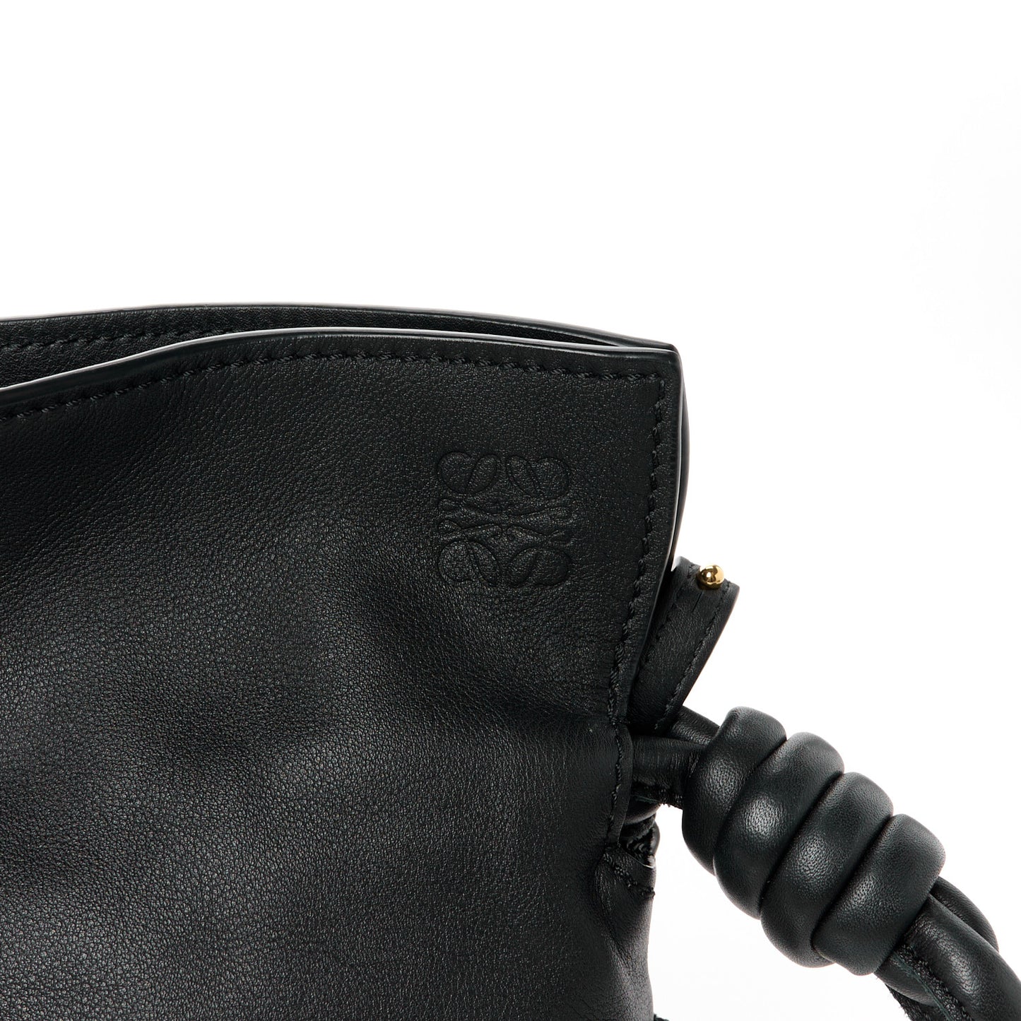 Nappa Medium Flamenco Knot Bag Black