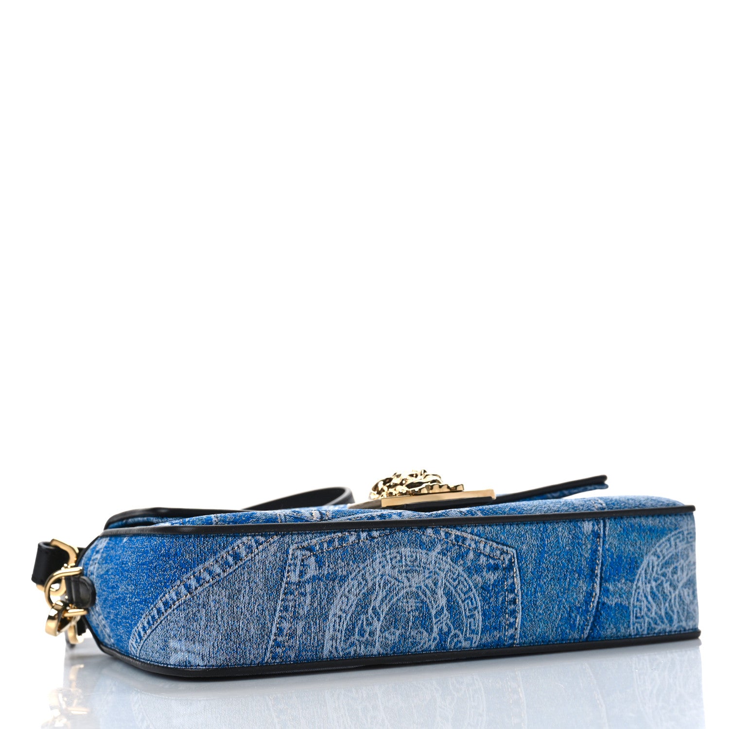 Fendi X VERSACE Denim Fendace Patchwork Baguette Blue 4 of 8