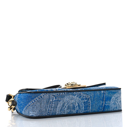 Fendi X VERSACE Denim Fendace Patchwork Baguette Blue 4 of 8