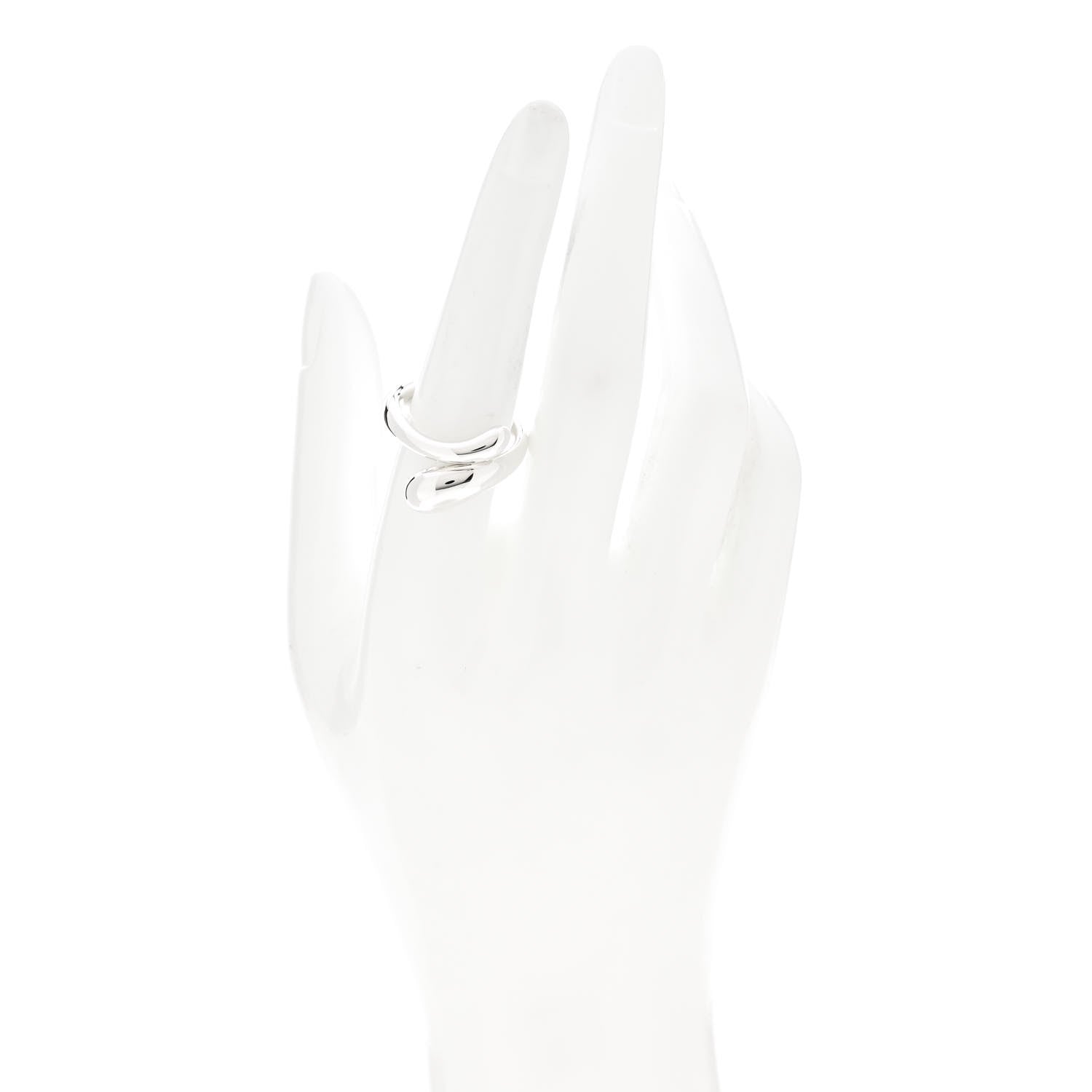 Tiffany Sterling Silver Elsa Peretti Teardrop Ring 57 8 2 of 4