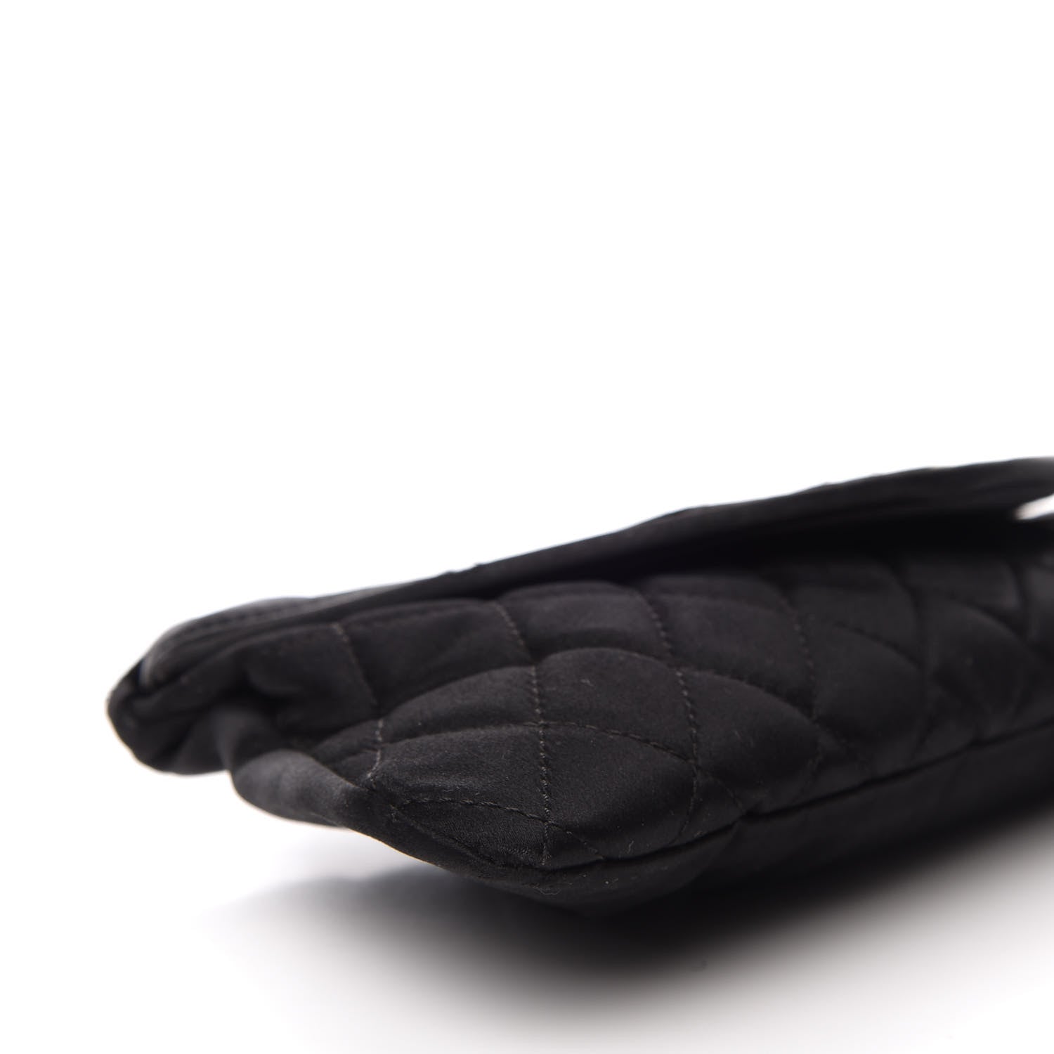 Chanel Satin Quilted Flap Clutch Black 7 of 9
