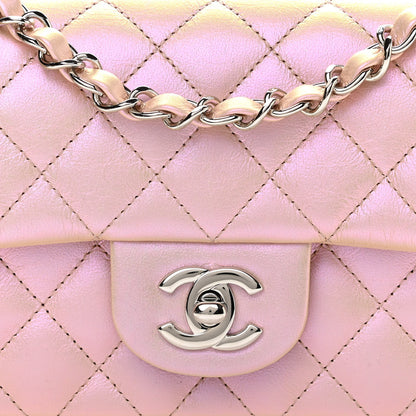 Chanel Iridescent Calfskin Quilted Mini Rectangular Flap Pink 8 of 11